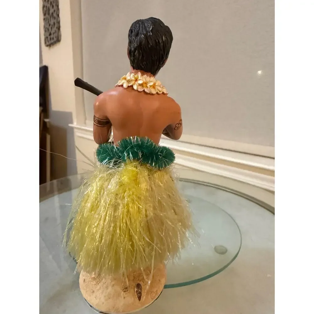 Vintage Hawaiian Hula Dancer Figurine Ukulele Player Tiki Island Souvenir Decor